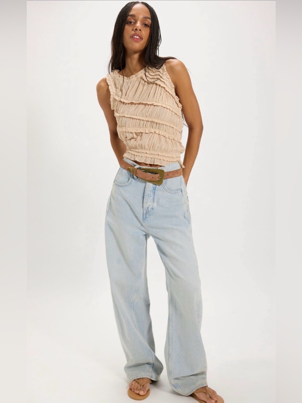 Wide Leg Women's Jeans in Light Blue
